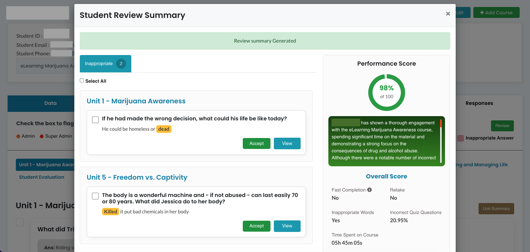 Course Review Feature
